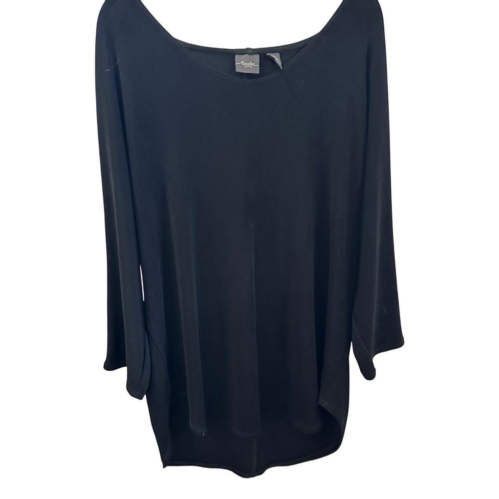 Chico's Womens size 2 traverlers black comfortable wide sleeve dolman